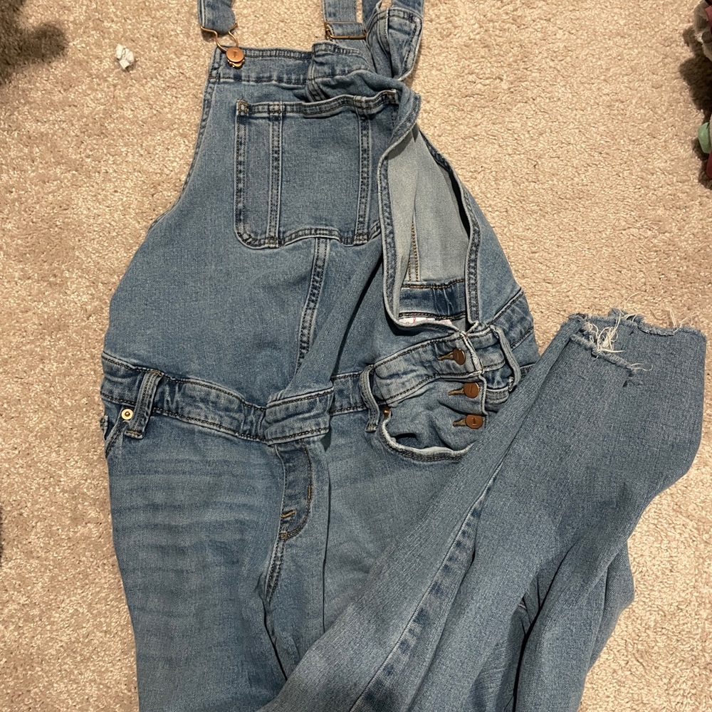 Isabel Maternity Blue Denim Overalls